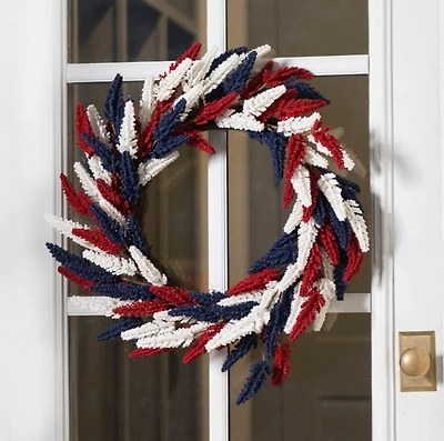 Tricolor Heather Patriotic Wreath