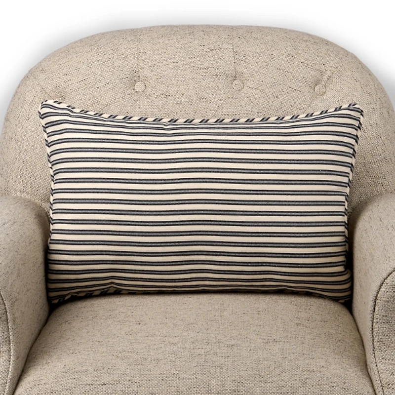 American Flag Ticking Stripe Lumbar Pillow