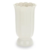 White Fluted Scallop Ceramic Vase