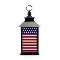 LED Black Metal American Flag Lantern