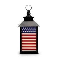 LED Black Metal American Flag Lantern
