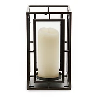 Black Metal Wavy Glass Lantern