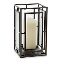 Black Metal Wavy Glass Lantern