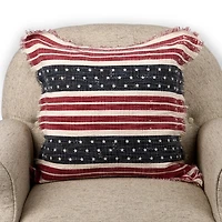 Stars and Stripes Fringe Pillow