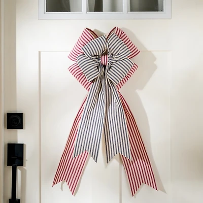 Americana Striped Bow Wall Decoration