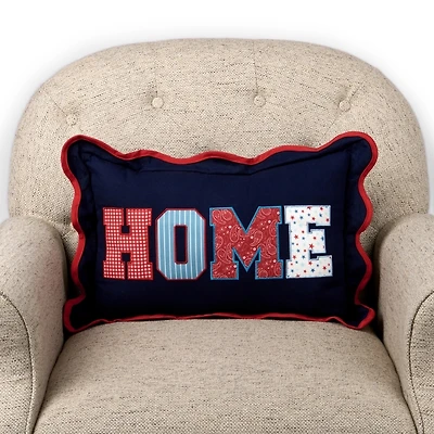 Patriotic Home Scalloped Lumbar Pillow