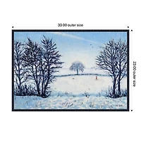 A Snowy Winters Walk Framed Canvas Art Print