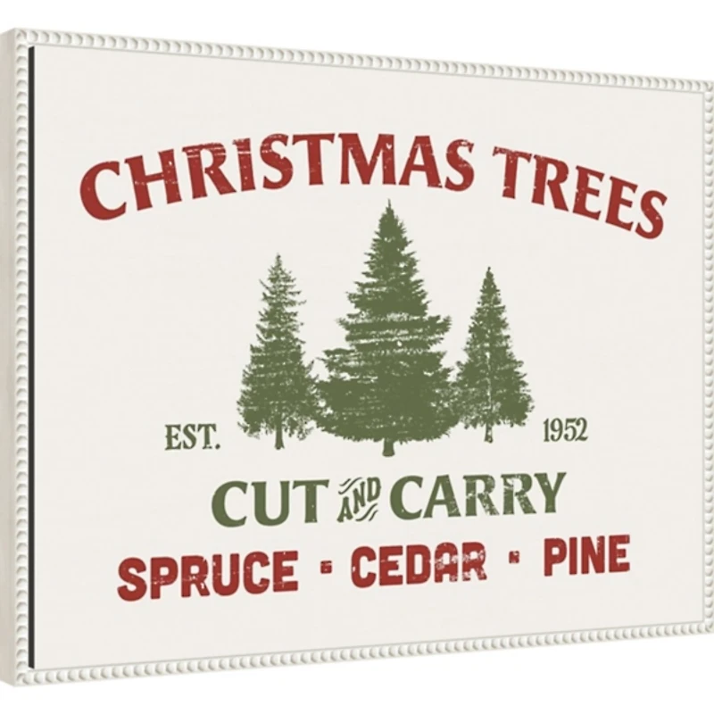 Christmas Farm Sign I Framed Canvas Art Print