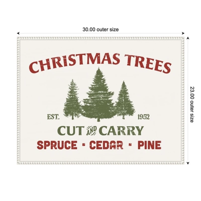 Christmas Farm Sign I Framed Canvas Art Print