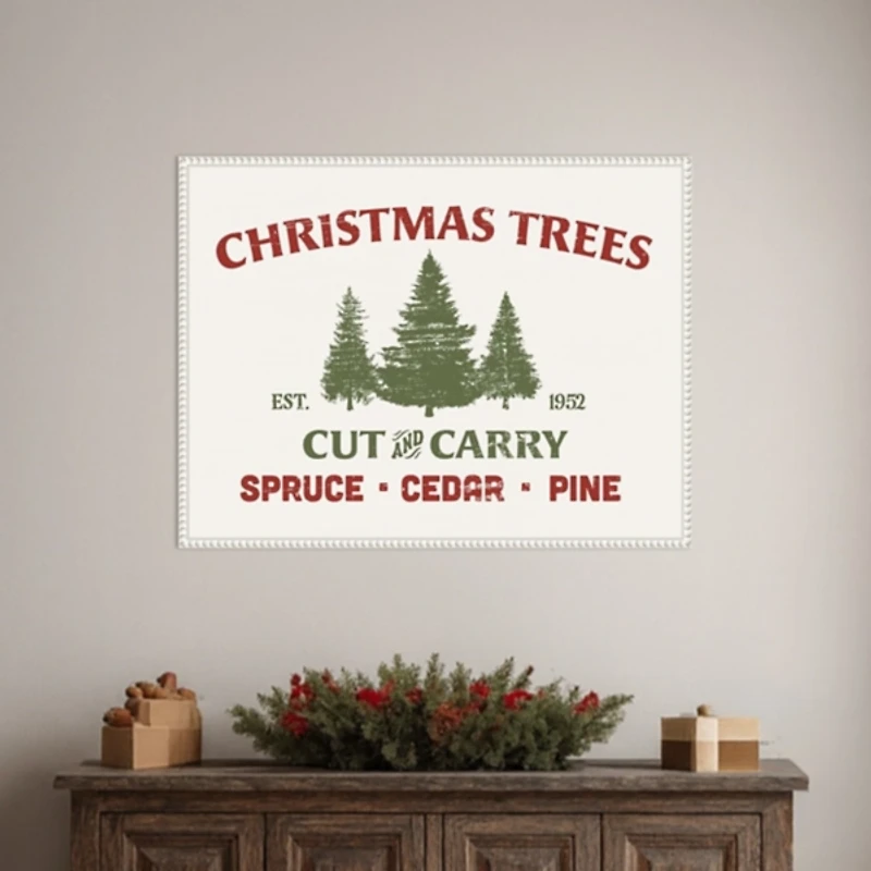 Christmas Farm Sign I Framed Canvas Art Print