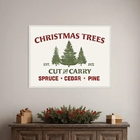 Christmas Farm Sign I Framed Canvas Art Print