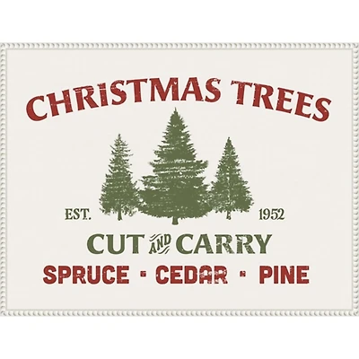 Christmas Farm Sign I Framed Canvas Art Print