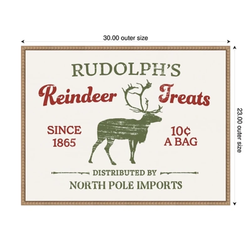 Christmas Farm Sign IV Framed Canvas Art Print