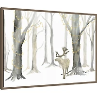 Christmas Forest Landscape Framed Canvas Art Print