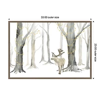 Christmas Forest Landscape Framed Canvas Art Print