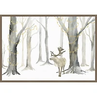 Christmas Forest Landscape Framed Canvas Art Print
