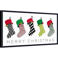 Christmas Stockings Framed Canvas Art Print