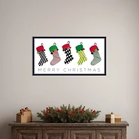 Christmas Stockings Framed Canvas Art Print