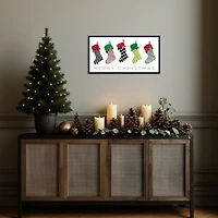 Christmas Stockings Framed Canvas Art Print