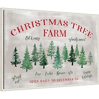 Christmas Tree Farm Sign Framed Canvas Art Print