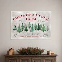 Christmas Tree Farm Sign Framed Canvas Art Print