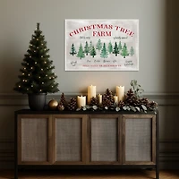 Christmas Tree Farm Sign Framed Canvas Art Print