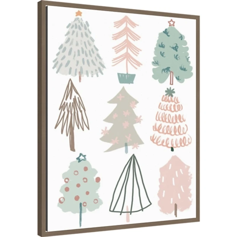 Christmas Tree Sketchbook I Framed Canvas Print