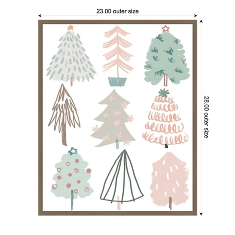 Christmas Tree Sketchbook I Framed Canvas Print