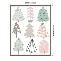 Christmas Tree Sketchbook I Framed Canvas Print