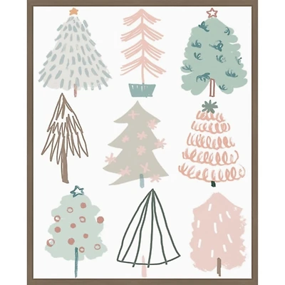 Christmas Tree Sketchbook I Framed Canvas Print
