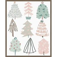 Christmas Tree Sketchbook I Framed Canvas Print