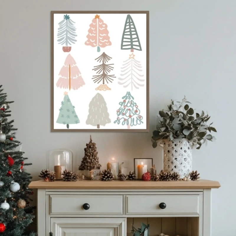 Christmas Tree Sketchbook II Framed Canvas Print