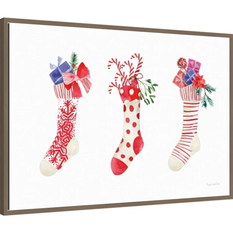 Decked Out Stockings Framed Canvas Art Print