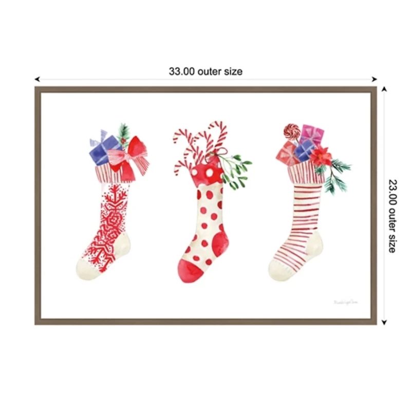 Decked Out Stockings Framed Canvas Art Print