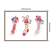 Decked Out Stockings Framed Canvas Art Print