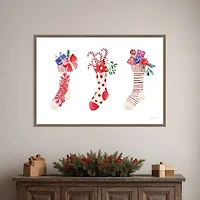 Decked Out Stockings Framed Canvas Art Print