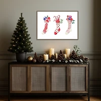 Decked Out Stockings Framed Canvas Art Print