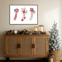 Decked Out Stockings Framed Canvas Art Print
