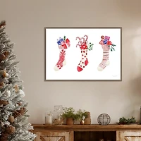 Decked Out Stockings Framed Canvas Art Print