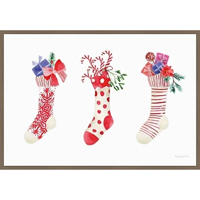 Decked Out Stockings Framed Canvas Art Print