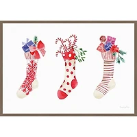 Decked Out Stockings Framed Canvas Art Print