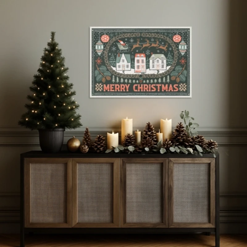 Frosty Forest II Framed Canvas Art Print