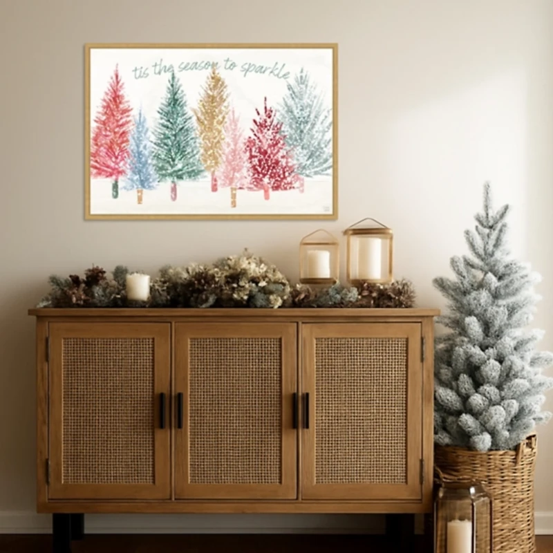 Holiday Sparkle I Framed Canvas Art Print