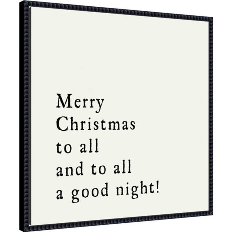 Merry Christmas to All Framed Canvas Art Print