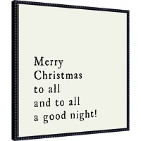 Merry Christmas to All Framed Canvas Art Print