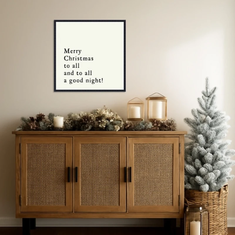 Merry Christmas to All Framed Canvas Art Print