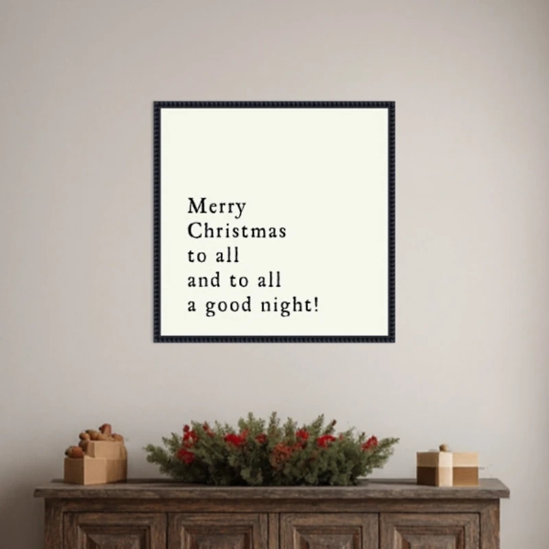 Merry Christmas to All Framed Canvas Art Print