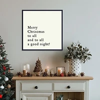 Merry Christmas to All Framed Canvas Art Print