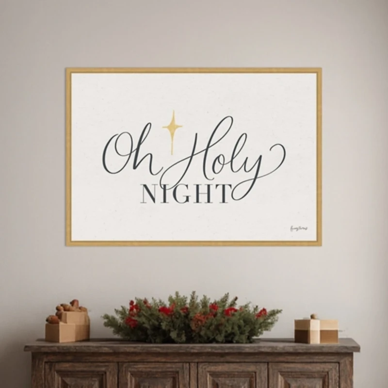Oh Holy Night Framed Canvas Art Print