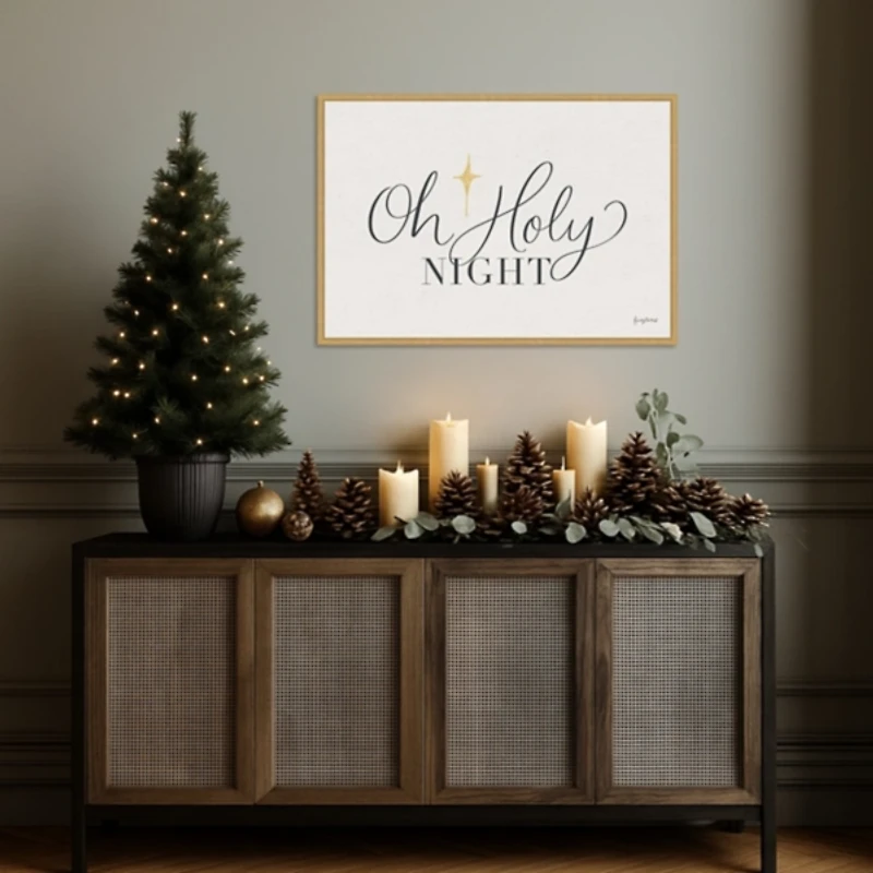 Oh Holy Night Framed Canvas Art Print